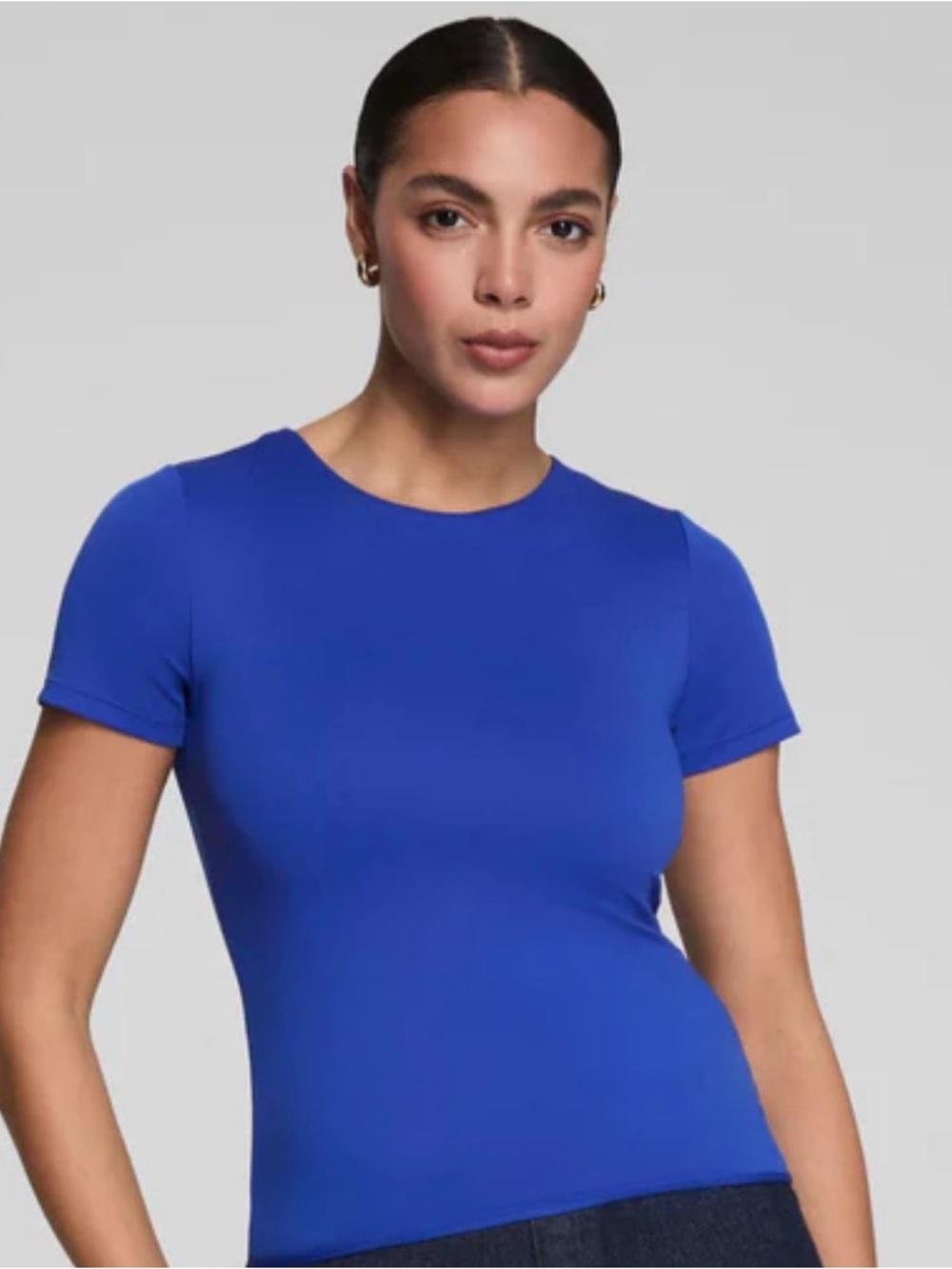 SPANX smooth Jersey Crewneck Tee Blue XS